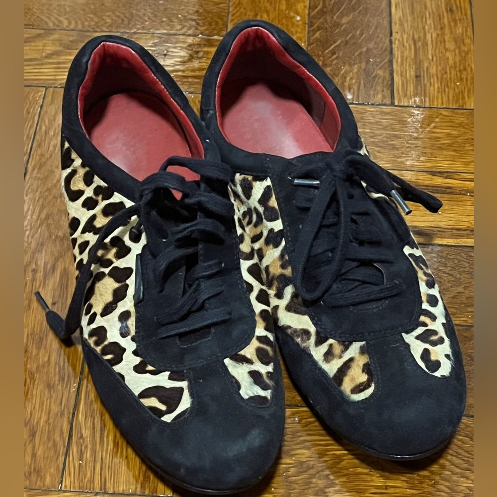 Cole Haan Nike Air leopard calf hair sneakers 9.5B